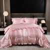 Satin Queen Comforter Set Silk Like Satin Bedding Set Hotel