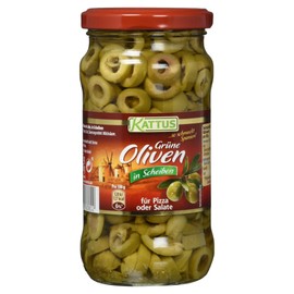 Kattus Spanish Green Olives in Slices, 170 g
