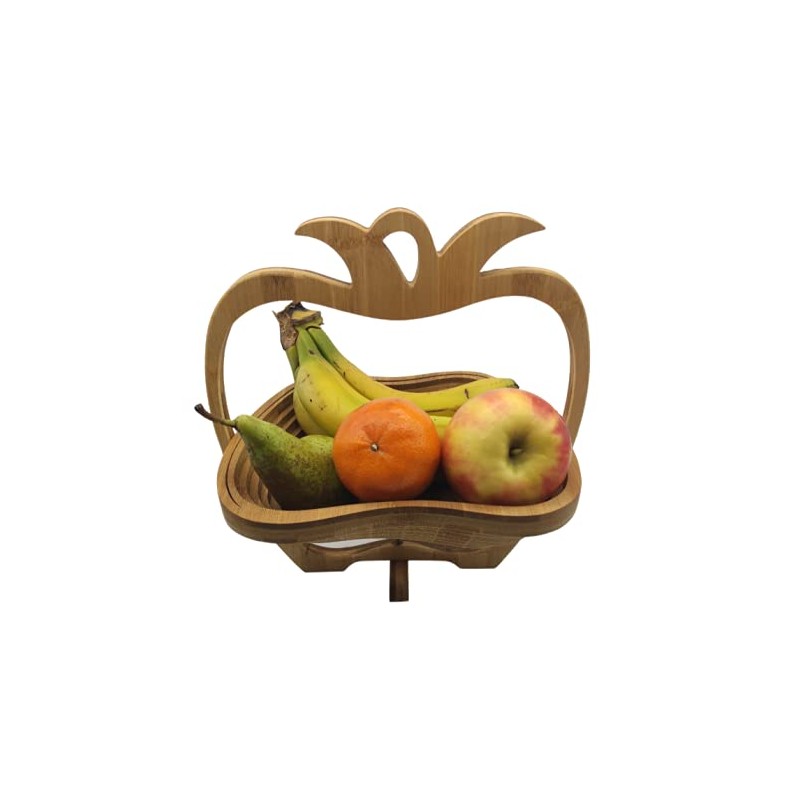 SusggO Folding Fruit Basket Bamboo Wood Vegetable Cutting Board Worktop