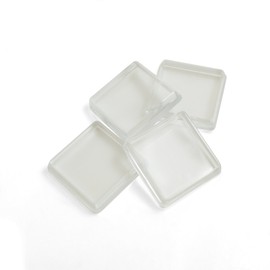 Design61 Furniture Coasters for Square Furniture Feet Roller Coasters Piano Coasters Floor Protection Caps for Feet up to 50 x 50 mm Pack of 4 Transparent
