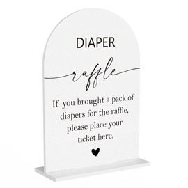Diaper Raffle Sign, Baby Shower Diaper Game Sign, Shower Reception Event Party Table Desk Acrylic Decor 13