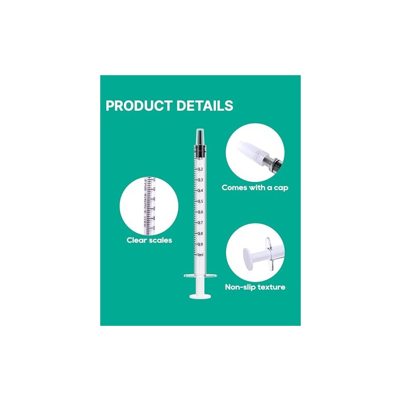 Paquete de 100 jeringas orales de 1 ml para líquido