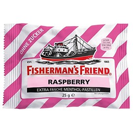 Fisherman's Friend Raspberry | Box of 24 Bags | Raspberry and Menthol Flavour | Sugar Free for Fresh Breath