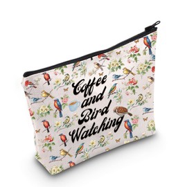 Bird Watching Gift Coffee and Bird Watching Cosmetic Bag Bird Lover Gift (Coffee and Bird CA Bag)