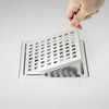 EXF 6 Inch Square Shower Drain Chrome, Stainless Steel Shower