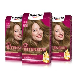 Schwarzkopf Palette Intensive Cream Colour Permanent Colour 6 Dark Blonde (Pack of 3), Hair Colour with Marula Oil, Permanent Colouring for up to 8 Weeks