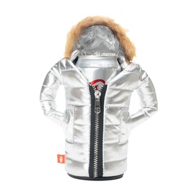 Puffin - The Pahka Beverage Parka | Insulated Can & Bottle Coolers That Keep Soda and Beer Cold | Thermocooler Sleeve Cover | 12 oz (Silver)
