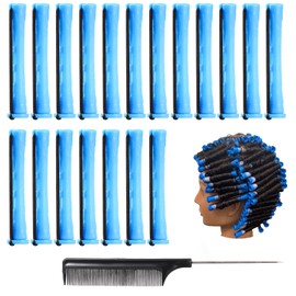 Arcjunys Perm Rods for Short Hair Curlers for Long Hair 0.35 Inch Perm Rod Hair Perming Rods Hair Curlers Rollers Hair Rods with Steel Tail Comb for Hairdressing Styling Supplies 24Pcs
