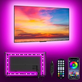 LED Lights for TV Led Backlight, 9.84ft RGB Led Strip Lights USB TV Lights Behind 32-43in TV, APP Remote Control Music Sync TV Led Lights for Bedroom - Color: Multicolor, Size: 16.4FT for 55"-70" TV