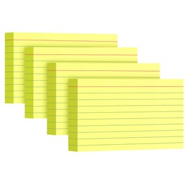 YIZUUN Yellow Index Cards 3x5, 200 Pack, Ruled Index Cards, Flash Cards for Studying, Heavy Note Cards for Office, Home and School, 4 Packs of 50