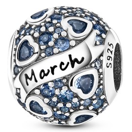 MULA Birthstone Charms 925 Sterling Silver Charms for Bracelets and Necklaces Dangle Pendants Beads Happy Birthday Charms with 5A Cubic Zirconia Mothers Day Jewelry