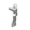 LGU Sterling Silver Oxidized Textured Country Map of New Zealand
