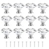 [12 PCS] 30mm Crystal Clear Glass Cabinet Drawer Pulls, Attom