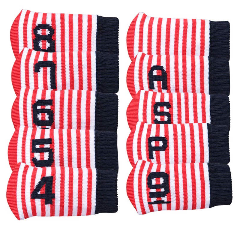 10 Pack Golf Iron Headcovers Stripe Pattern with Iron Headcovers