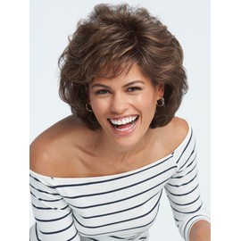 Salsa Large Cap Wig  Color R829S+ GLAZED HAZELNUT - Raquel Welch Wigs Women's Layered Pageboy Cut Synthetic Memory Cap Shag