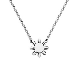 Bobauna Philippine Sun Star Flag Necklace - Filipina Pride Jewelry Gift for Filipino Family & Friends