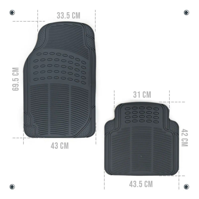 Tapete Automotriz Universal Uso Rudo Juego De 4 Piezas
