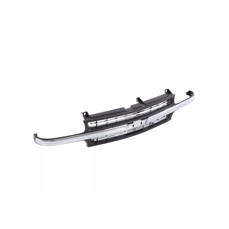 AMPLETHINK Black Grille w/Chrome Molding Trim For 99-02 Chevy Silverado