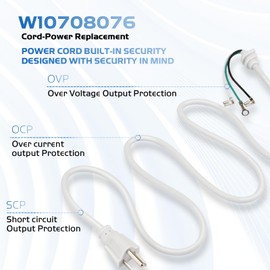 Mixer Cord Power 9701025 for KitchenAid Stand Mixer Replacement (White),3.9ft Cord-Power Fits Various KitchenAid Models