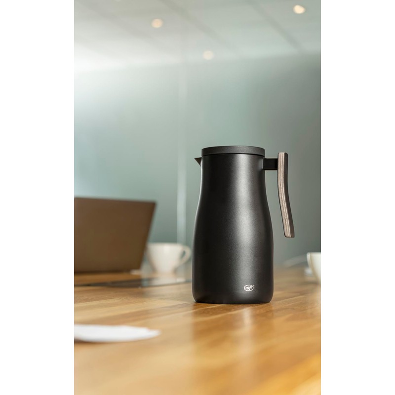 alfi Studio Allure 1.0 L Black Matt with Wooden Elements
