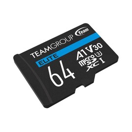 Team Group 64GB Elite microSDXC UHS-I U3, V30, A1, 4K UHD Micro SD Card with SD Adapter, Speed Up to 100MB/s (TEAUSDX64GIV30A103)