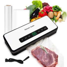 Vacuum Sealer Machine, Precision Compact mini vacuum sealer 80 Kpa Powerful Suction, Automatic Operation, Ideal for Easy & Efficient Food Preservation and Storage,Bag Roll included