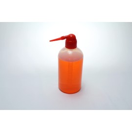 Wash Bottle Set, HDPE Plastic, Transparent White, One Red Cap & One White Cap, 500 ml, Set of 2