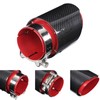 Universal Exhaust Tip Tail Throat Glossy Carbon Fiber Red Pipe