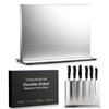 ENOKING Double-Sided Magnetic Knife Block, 12in Silver Stainless Steel Knife