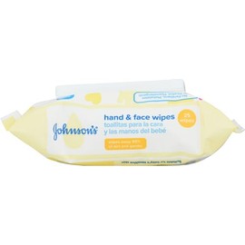 Johnson's Baby Toallitas limpiadoras desinfectantes para bebés de mano y cara para viajes y sobre la marcha, no más lágrimas, sin parabenos ni alcohol, 25 unidades, caja de 4