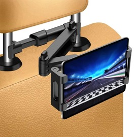 Car Tablet Holder, Car Tablet Holder Headrest for 5.5-10 Inch Devices, Universal Car Tablet Holder, Tablet Phone Holder Car with 360° Rotation and Non-Slip Pads