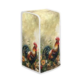 Fuojuvelie Rooster Can Opener Cover Can Protector Reuseable Kitchen Appliance Dust Cover Keep Your Kitchen Clean for Home Kitchen Decoration Farmhouse Style Decor