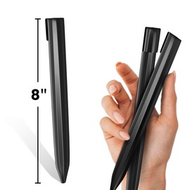 Worth Garden Metal Garden Edging Stakes, 8 inches - Black