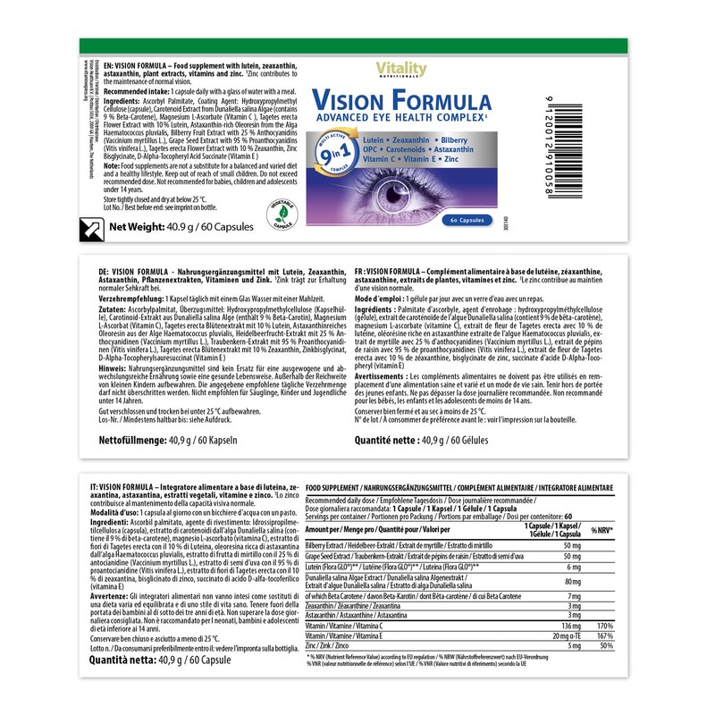 Vitality Nutritionals by VitaminExpress Eye Vitamins High Dose Vision Formula
