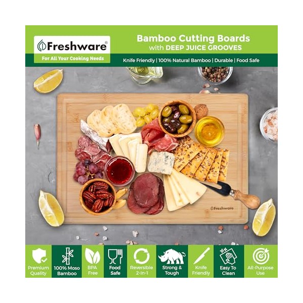 Freshware Freshware 24 Inch 3XL Bamboo Cutting Boards for Kitchen,