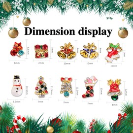 WOKOTO 20 Pcs Christmas Nail Charms for Nails 3D Nail Christmas Charms for Nail Art Jewelrys Christmas Tree Bells Snowman Socks Nail Art Charms Nail Rhinestones and Charms for Christmas Nails Gems