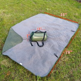 Zabiltro Large Outdoor Waterproof Blanket-Quilted Extra Thick Fleece Windproof Warm Includes Stuff Sack Shoulder Strap Machine Washable,55"x78"- Army Green