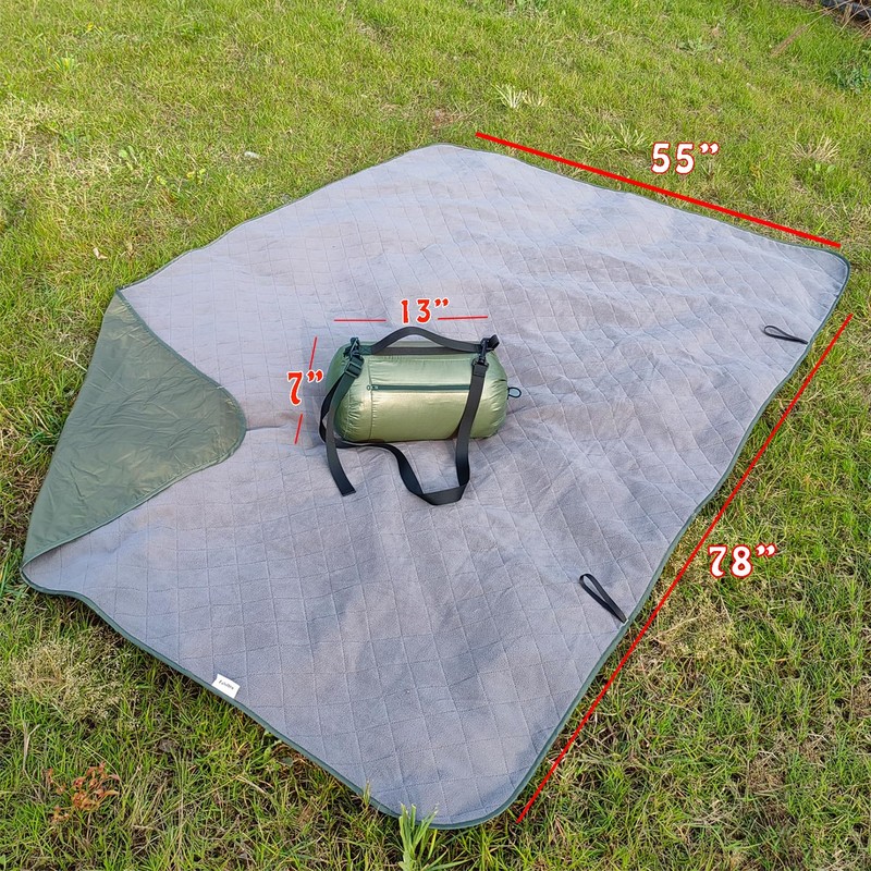 Zabiltro Large Outdoor Waterproof Blanket-Quilted Extra Thick Fleece Windproof Warm