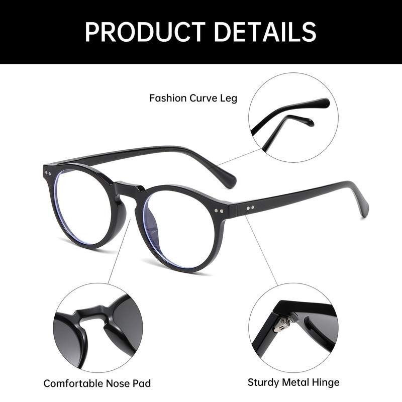 YAMEIZE Blaulicht Blockierende Brille für Damen - Herren Kleine Runde