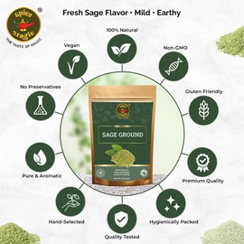 Spice Magic Ground Sage, 4 oz (113g)- Premium Ground Herb for Savory Dishes, Perfect for Stuffing, Sausages, Poultry, and Roasted Vegetables