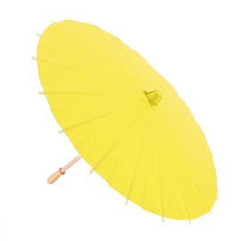 Hapivida Paper Umbrella Decor, 60cm Pure Color Blank Paper Umbrella Chinese Decorative Umbrella Parasol for DIY Painting Wedding Decorations Photo Props(Yellow)