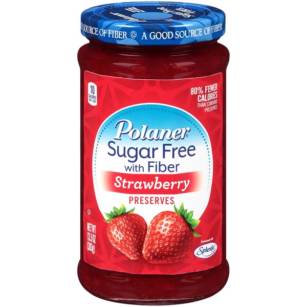 Polaner Sugar-Free Strawberry Preserves with Fiber, 13.5 Ounce