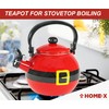 HOME-X Santa Claus Whistling Kettle, Porcelain Coated Steel Kettle for