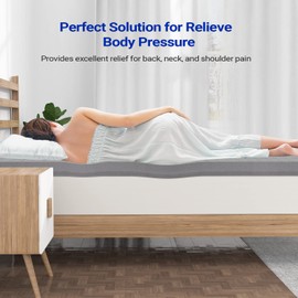 Maxzzz 4 Inch Mattress Topper King Size, Medium Firm Memory Foam Bed Mattress Topper, Ventilated Mattress Pad CertiPUR-US Certified Plush