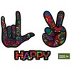 Mono Quick 1002 x Hippie Peace Hand Happy Iron-On Patch,