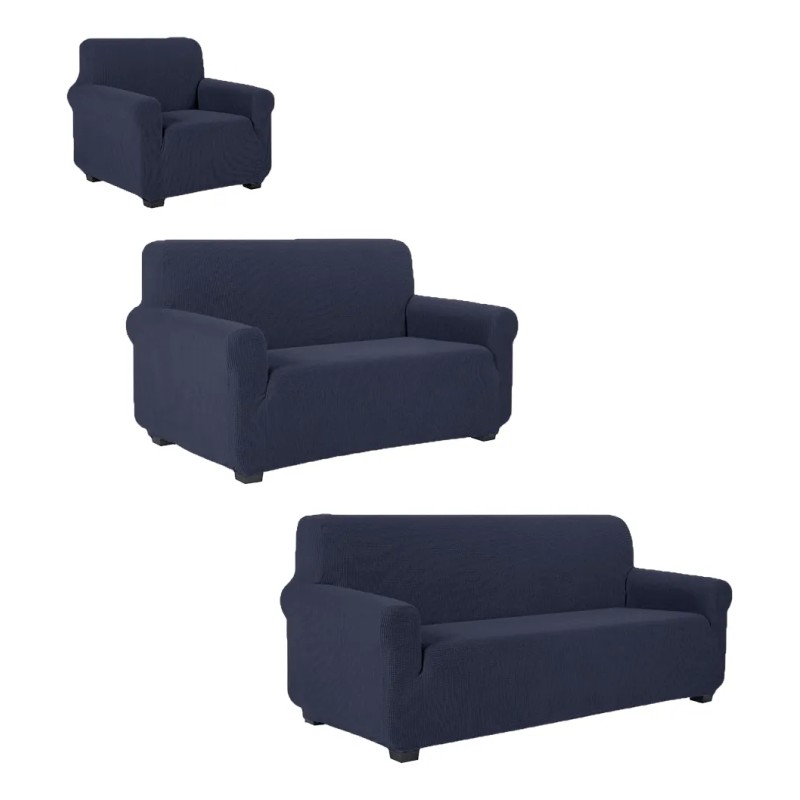 Protector Cubre Sala Elástico Ajustable Strech Fit -3 Pzas