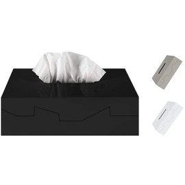 Spirella Silhouette Collection Tissue Box 24.8 x 12.8 x 8 cm, ABS, Black, 24.8 x 12.8X8 cm