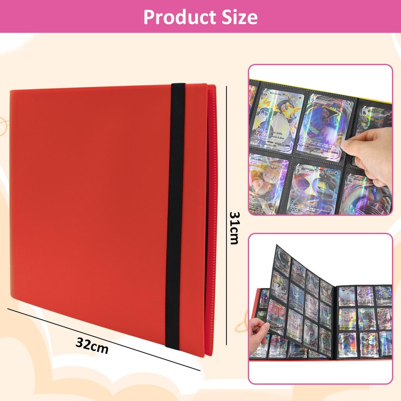 Cyiecw 12-Pocket Trading Card Albums - 480 Pockets Trading Card