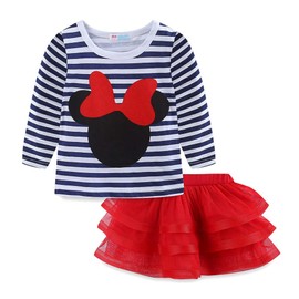 Mud Kingdom Cute Baby Girls Spring Outfit 12-18 Months Red Outfits Long Sleeve