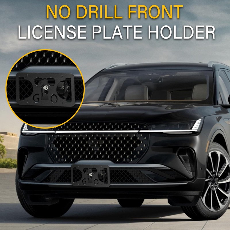 No Drill License Plate Holder Compatible with Lincoln MKC 2015-2019